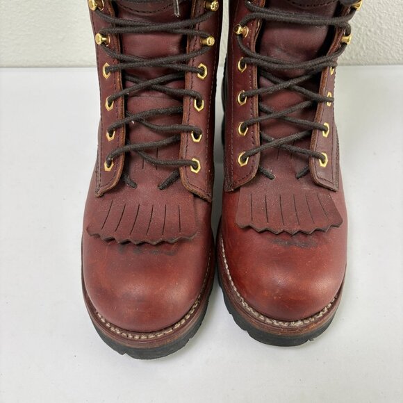 Chippewa L73026 Logger Boot Womens 6 M Redwood Leather Oil Resistant Vibram - Picture 13 of 14